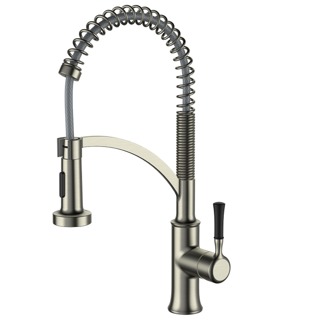 Modern Design Single Hole Zincclad Brass Pull Down Kitchen Faucet with Sprayer Long Neck Kitchen Tap