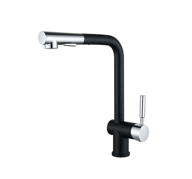 Hot Sale Water Tap Modern Matte Black Chrome Copper Pull out Kitchen Faucet Tap for Farmhouse Sinks