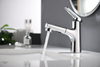 Factory Supplier Contemporary Black Brushed Gold Chrome Pull-out Bathroom Basin Faucet