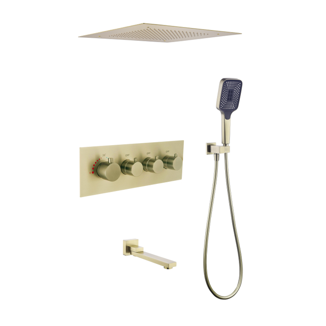 High Quality Luxury Ceiling Bathroom Shower Set Brass Gold Shower Faucet Set for Bathroom