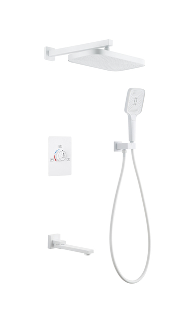 Bathroom Wall Mounted Bath Shower Faucets Top Rainfall Shower Concealed Mixer Shower System Faucet Sets