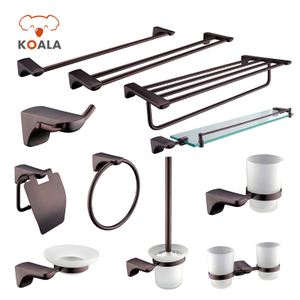 Elegant Modern Black Stainless Steel Bath Accessory Set