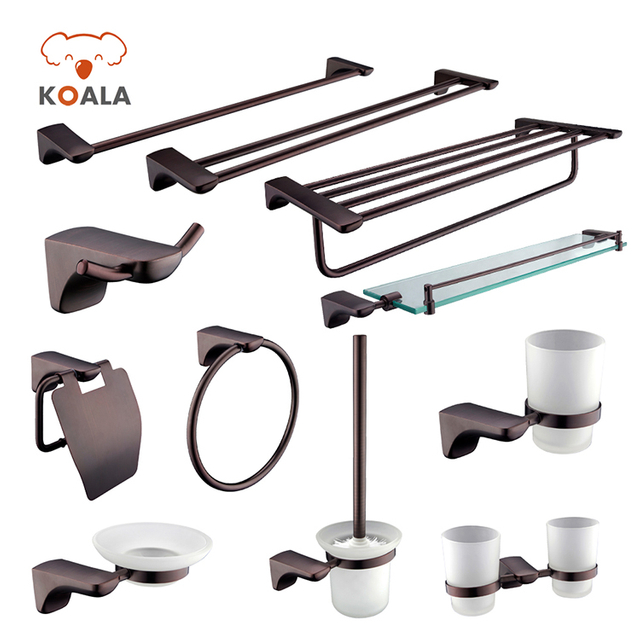 Elegant Modern Black Stainless Steel Bath Accessory Set