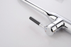 Modern Single-Hole Brass Kitchen Tap Hot&Cold Pull Down Wash Basin Faucet with Adjustable Spray Silver Plating