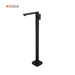 Elegant Square Brass Chrome Black Freestanding Bathtub Faucet 