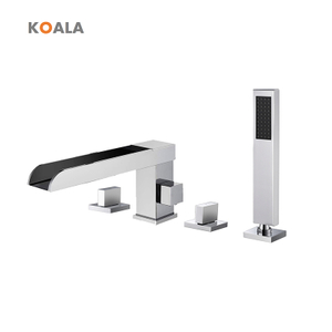 Stylish Handheld Shower 4 Hole Side Mounted Bathtub Faucet 
