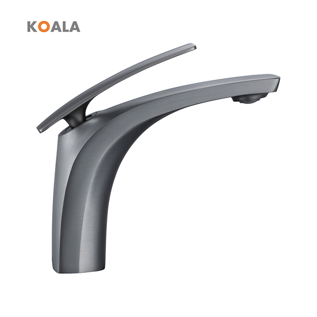 Modern Design Low Price Gun Grey Fashionable Brass Single Hole Basin Faucets for Bathroom