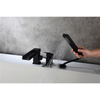 Modern Matt Black Handheld Faucet 3 Hole Bathroom Shower Set 