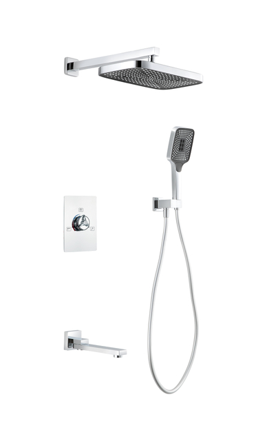 Bathroom Wall Mounted Bath Shower Faucets Top Rainfall Shower Concealed Mixer Shower System Faucet Sets