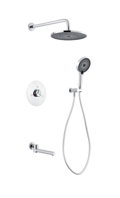 Brass Arm Rainfall Shower Head Wall Mounted Shower Set with Bath Shower Faucets