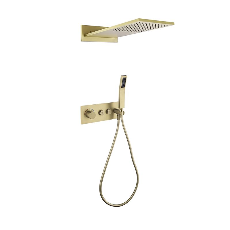 飞雨横装两按键拉丝金方