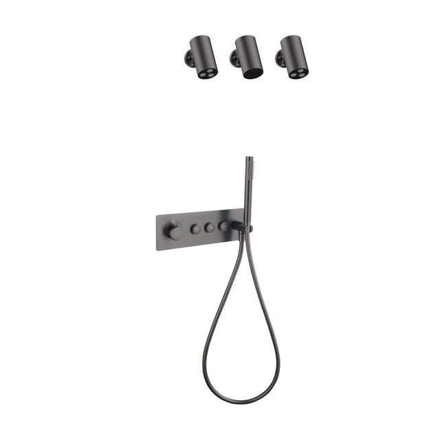 Wall Mounted Rain Concealed 3 Function Hot Cold Luxury Shower System