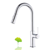 Modern Single Hole Handle Gray Hot and Cold Mixer Kitchen Sink Faucet with Pull Down Sprayer