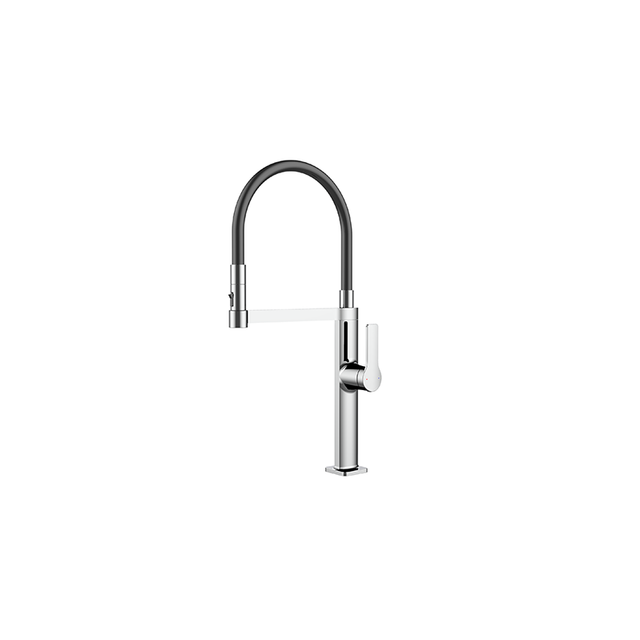 Modern Design Stylish Flexible Gun Grey Pull Down Kitchen Faucet with Brass Finish