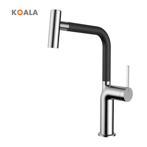 Popular Brushed Kitchen Sink Faucet Zinc Water Mixer Tap Deck Mounted Pull out Kitchen Faucet