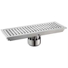 Modern Stainless Steel SUS304 Linear Floor Drain Cover Long Shower Grate with Strainer for Bathroom Kitchen Outdoor Hotel Use