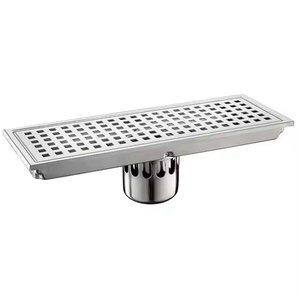 Modern Stainless Steel SUS304 Linear Floor Drain Cover Long Shower Grate with Strainer for Bathroom Kitchen Outdoor Hotel Use