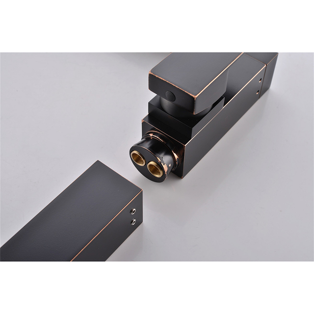 Elegant Square Brass Chrome Black Freestanding Bathtub Faucet 