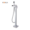 Elegant Brass Square Cascade Flow Freestanding Bathtub Faucet