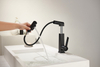 High Quality Luxury Single Hole Matte Black Modern Style Pull out Bathroom Basin Faucet