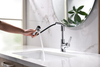 Modern Single Hand Black Deck Mounted with Pull out Hot Cold Water Bathroom Faucet