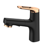 Factory Supplier Contemporary Black Brushed Gold Chrome Pull-out Bathroom Basin Faucet