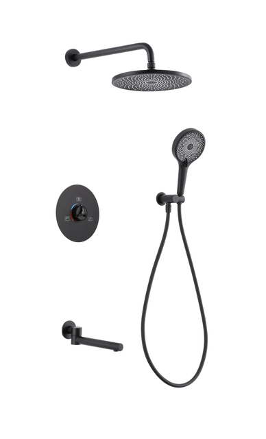 Brass Arm Rainfall Shower Head Wall Mounted Shower Set with Bath Shower Faucets