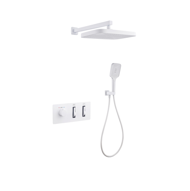 Luxury Rain Shower System with Wall-Mounted Thermostatic Faucet Set