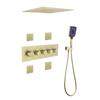 Contemporary Style Brass Conceal Shower Set Rain Mixer Head Wall Mount Bathroom Shower Set