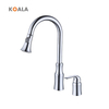 Modern Single-Handle Brass Tap Brush Nickel Finish Pull Kitchen Faucet Ceramic Hot Cold Sink Mounted Cupc Kitchen Water Faucet