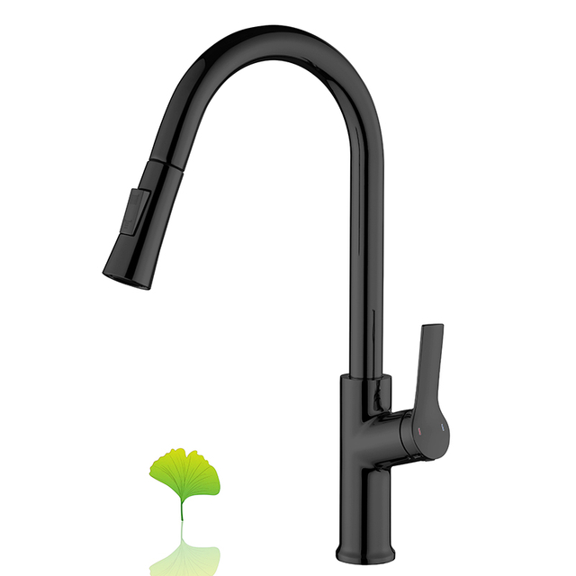 New Trend Deck Mount Hot and Cold Gun Gray Single Hole Handle Pull Down Gourmet Kitchen Sink Faucet with Pull Down Sprayer