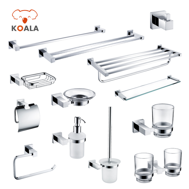 Hot Selling Elegant Chrome Brass Bathroom Accessory Set