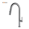 Modern Matt Black Plating Hot Cold Water Supply Kitchen Mixer Tap Deck Mounted Single Hole Pull out Kitchen Sink Faucet