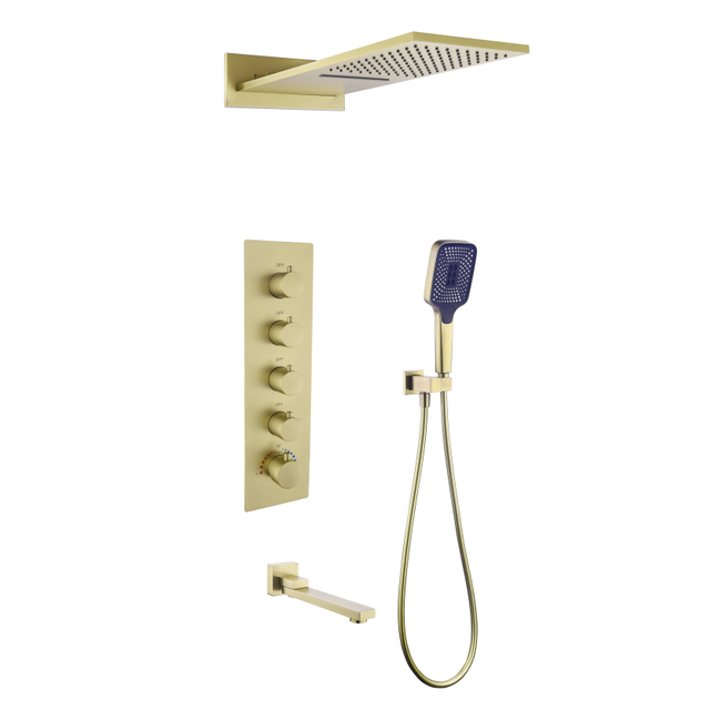 Multi Function Bath Concealed Shower System Massage Jet Bathroom in-Wall Rainfall Shower Set