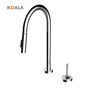 Hot Sell Dual Hole Modern Pull Down Brass Kitchen Faucet 