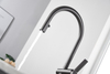 Modern 304 Stainless Steel Water Saving Brushed Finish Single Handle Deck Mounted Kitchen Sink Faucet