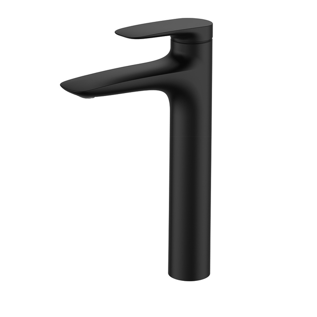 Fashion High Style Black Bathroom Single Handle Brass Lengthen Washbasin Tap Deck Mounted Basin Mixer Faucet