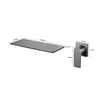Dual Purpose Shelf Widespread Waterfall Wall Mounted Chorme Barss Basin Bathroom Faucet