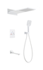 New Modern Style Wall Mounted Bathroom Brass Shower Faucet White Button Switch 3 Functions Shower Set