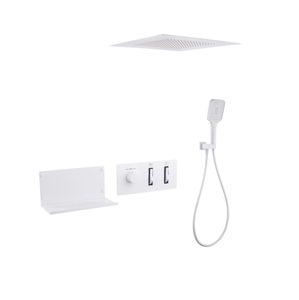 Luxury Concealed Gun Gray Brass Shower Faucet System