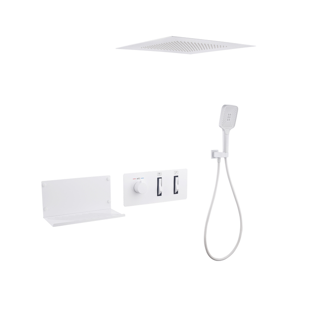 Luxury Concealed Gun Gray Brass Shower Faucet System