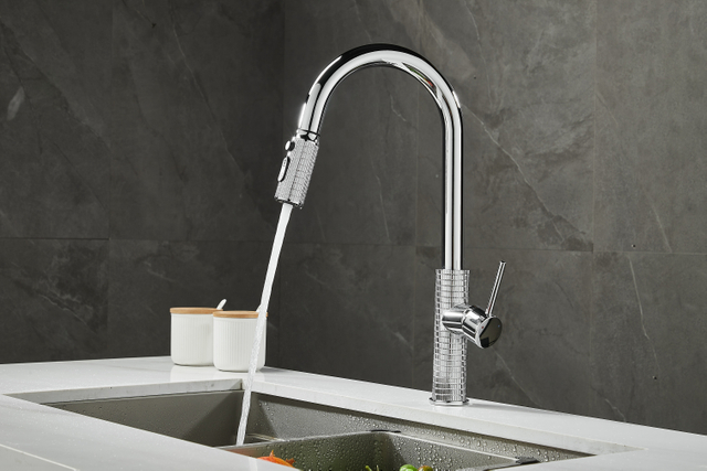 Chrome Pull Down Kitchen Mixer Pull Down Stainless Steel Kitchen Faucet Single Lever Sprayer Spring Kitchen Sink Faucet