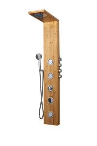 China Supplier Bathroom Retro Fit Rainfall Shower Head Panel Bamboo Shower Panel