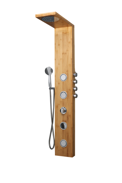 China Supplier Bathroom Retro Fit Rainfall Shower Head Panel Bamboo Shower Panel