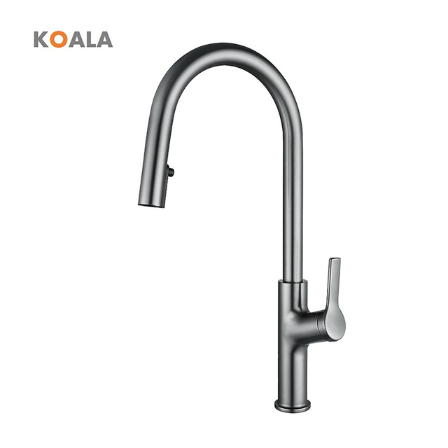 Hot Selling High Quality Deck Mount Pull Down Kitchen Faucets Matte Black Kitchen Sinks Taps with Single Handle