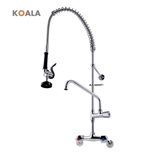 Durable Popular Brass Wall-Mounted Pre-Rinse Faucet Tap for Commercial Kitchen Sinks