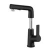 Modern Single Hand Black Deck Mounted with Pull out Hot Cold Water Bathroom Faucet