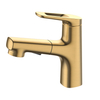Factory Supplier Contemporary Black Brushed Gold Chrome Pull-out Bathroom Basin Faucet