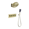 3-Way Brass Chrome Rain Shower Head Temperature Display Thermostatic Concealed Sanitary Ware Bath Shower Faucet
