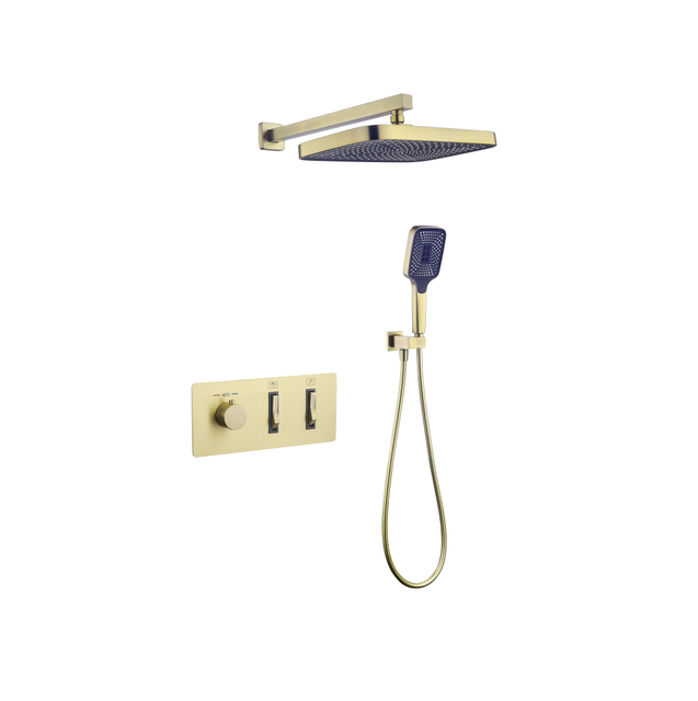 Luxury Rain Shower System with Wall-Mounted Thermostatic Faucet Set